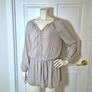 Ramy Brook tan color long-sleeve mini dress size 4
